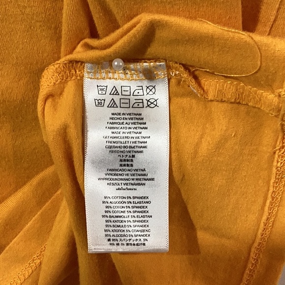 Michael Kors Top Jersey Size M Yellow Fully Functional Zip Short sleeves V neck - Picture 7 of 9